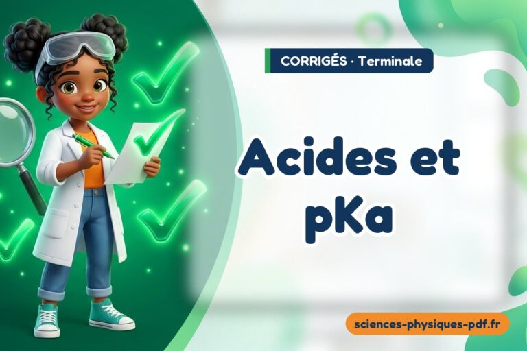 Acides et pKa : corrigé des exercices de sciences physiques terminale – PDF gratuit à télécharger et imprimer
