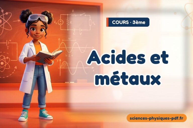 Acides et métaux : cours de sciences physiques en 3e – PDF gratuit à télécharger et imprimer