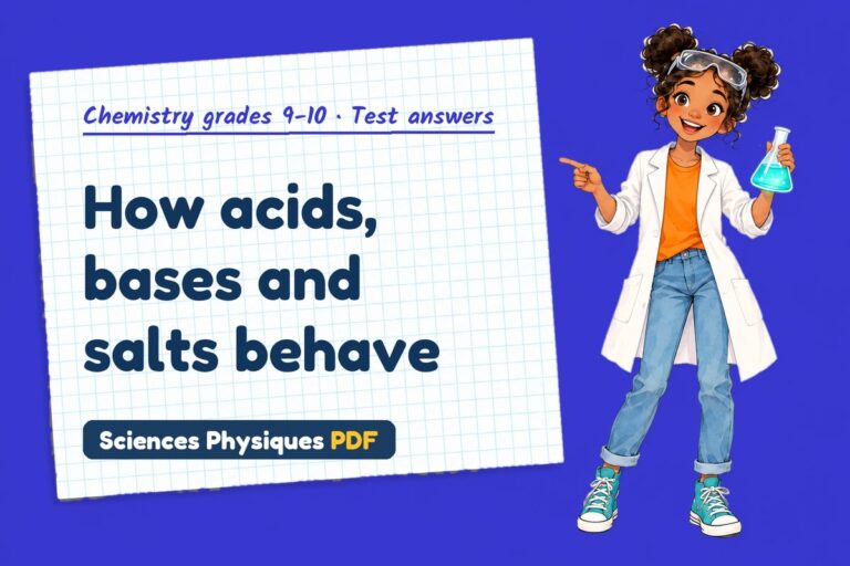 Acids and bases test answers and mark scheme for GCSE chemistry (free PDF download)