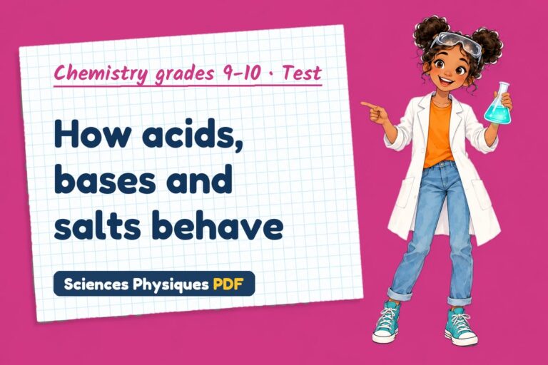 Acids and bases test with answers for GCSE chemistry (free PDF download)