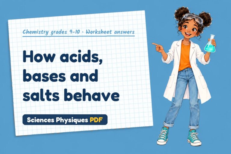 Acids and bases worksheet answers for GCSE chemistry (free PDF download)