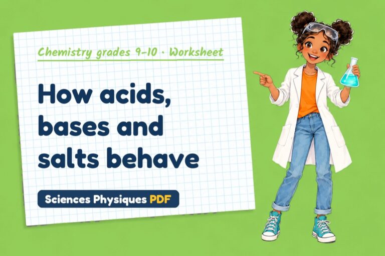 Acids and bases worksheet with answers for GCSE chemistry (free PDF download)