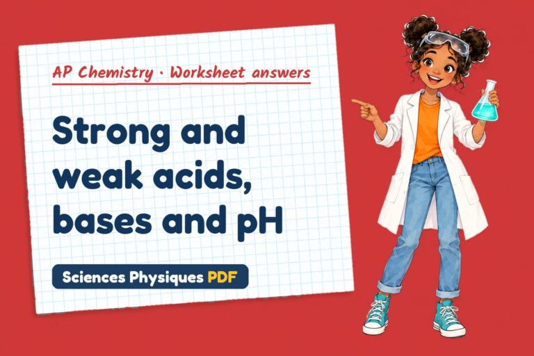 Acids and bases pH worksheet answers for AP Chemistry (free PDF download)
