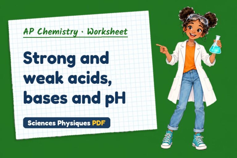 Acids and bases pH worksheet with answers for AP Chemistry (free PDF download)