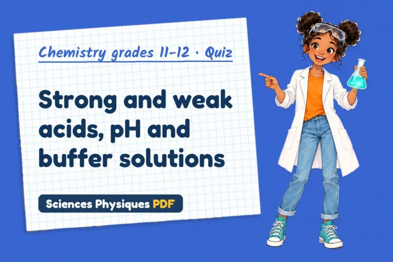 Acids pH buffers quiz for A Level chemistry: 10 questions with answers