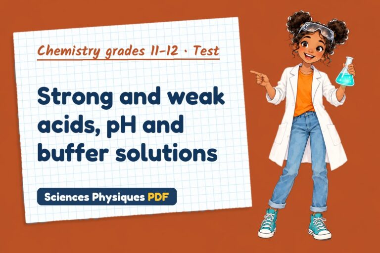 Acids pH buffers test with answers for A Level chemistry (free PDF download)