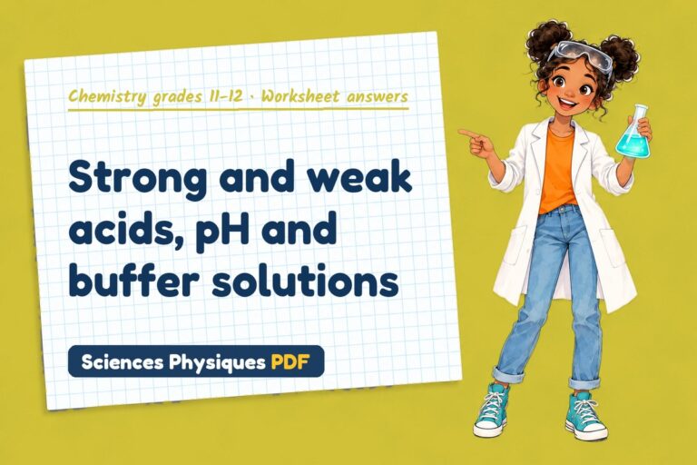 Acids pH buffers worksheet answers for A Level chemistry (free PDF download)