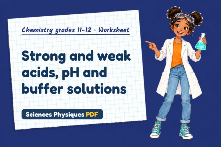 Acids pH buffers worksheet with answers for A Level chemistry (free PDF download)