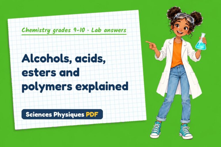 Alcohols and carboxylic acids lab answers for GCSE chemistry (free PDF download)