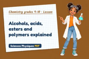 Alcohols, acids, esters and polymers explained