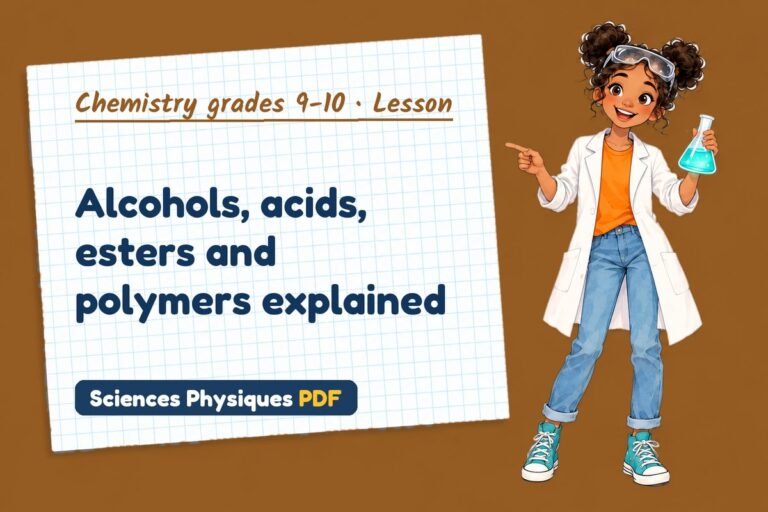 Alcohols and carboxylic acids notes and lesson for GCSE chemistry (free PDF download)