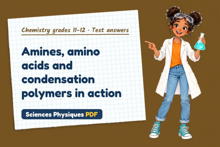 Amines and polymers test answers and mark scheme for A Level chemistry (free PDF download)