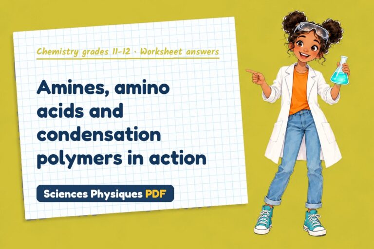 Amines and polymers worksheet answers for A Level chemistry (free PDF download)