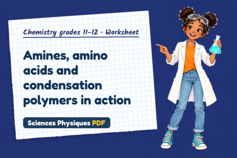 Amines and polymers worksheet with answers for A Level chemistry (free PDF download)