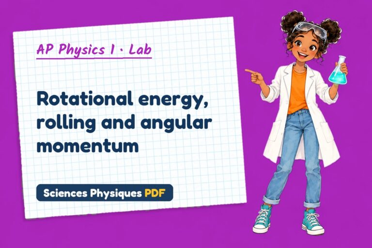 Angular momentum lab for AP Physics 1: practical with sample results (free PDF download)