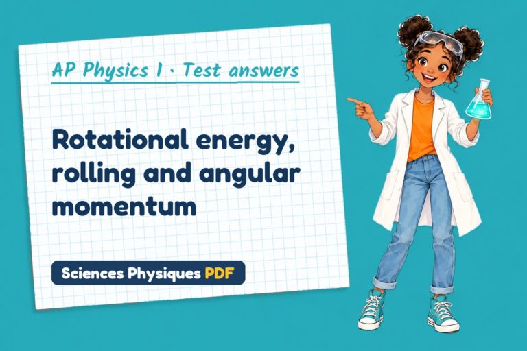 Angular momentum test answers and mark scheme for AP Physics 1 (free PDF download)