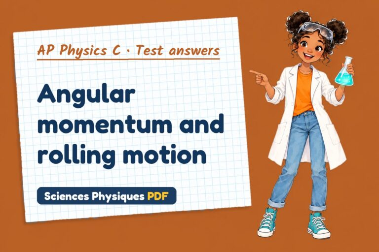 Angular momentum test answers and mark scheme for AP Physics C (free PDF download)