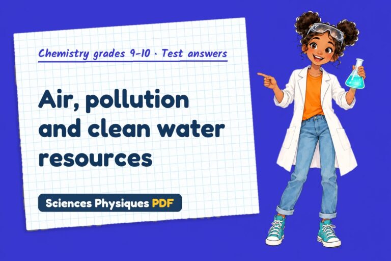 Atmosphere and Earth resources test answers and mark scheme for GCSE chemistry (free PDF download)