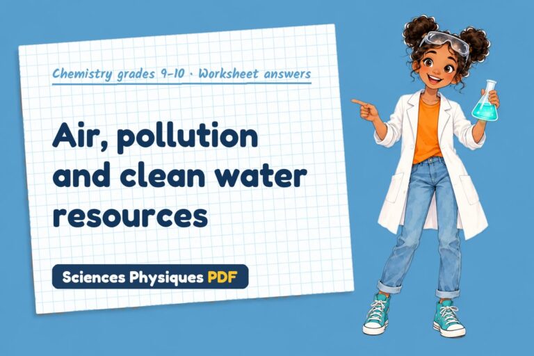 Atmosphere and Earth resources worksheet answers for GCSE chemistry (free PDF download)