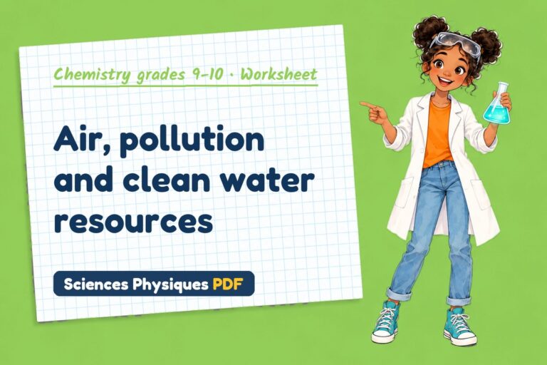 Atmosphere and Earth resources worksheet with answers for GCSE chemistry (free PDF download)