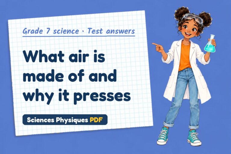 Atmospheric pressure test answers and mark scheme for grade 7 science (free PDF download)