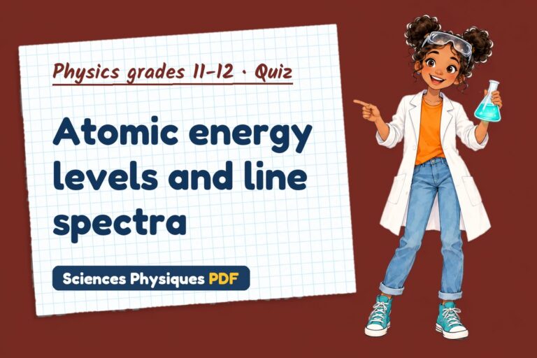 Atomic spectra quiz for A Level physics: 10 questions with answers