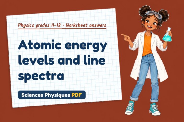 Atomic spectra worksheet answers for A Level physics (free PDF download)