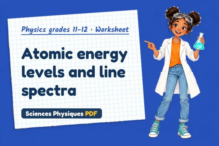 Atomic spectra worksheet with answers for A Level physics (free PDF download)
