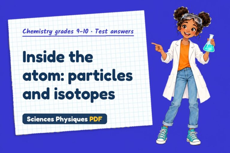 Atomic structure test answers and mark scheme for GCSE chemistry (free PDF download)