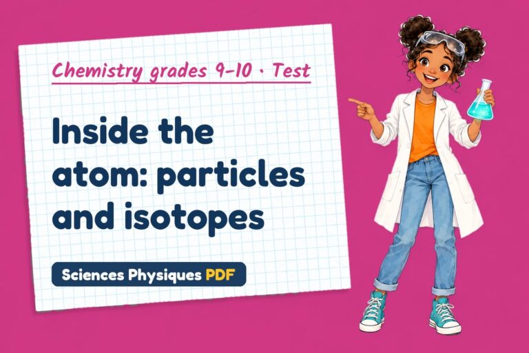 Atomic structure test with answers for GCSE chemistry (free PDF download)