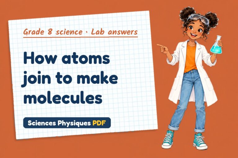 Atoms and molecules lab answers for grade 8 science (free PDF download)