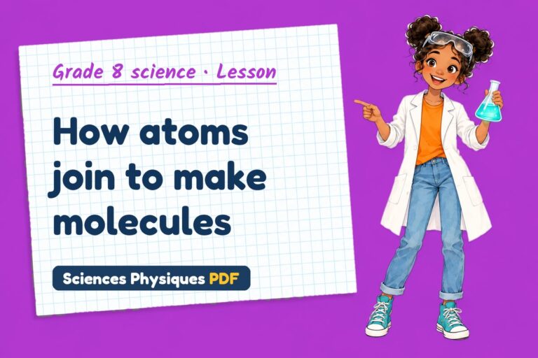 Atoms and molecules notes and lesson for grade 8 science (free PDF download)