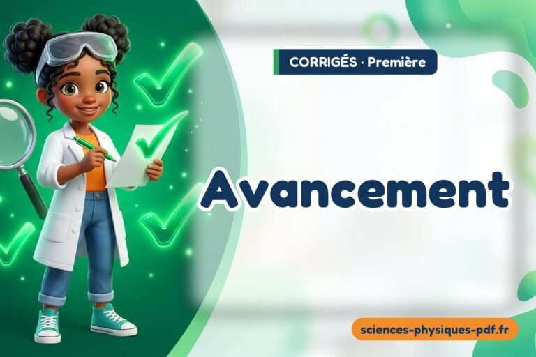 Avancement : corrigé des exercices de sciences physiques première – PDF gratuit à télécharger et imprimer