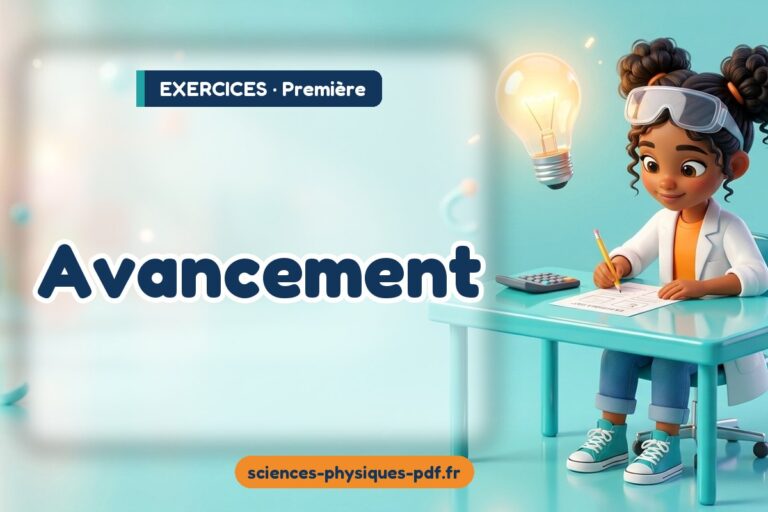 Avancement : exercices de sciences physiques en première – PDF gratuit à télécharger et imprimer