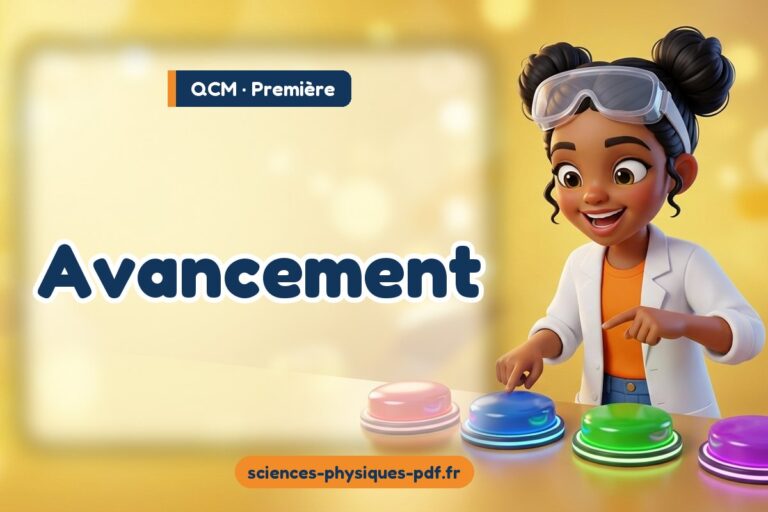Avancement : QCM de sciences physiques en première