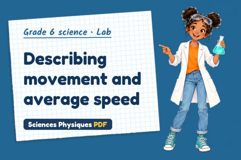 Average speed lab for grade 6 science: practical with sample results (free PDF download)