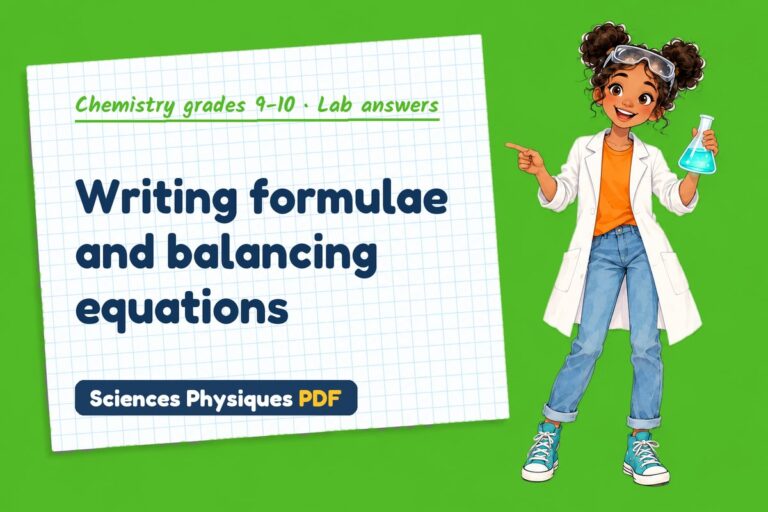 Balancing equations lab answers for GCSE chemistry (free PDF download)