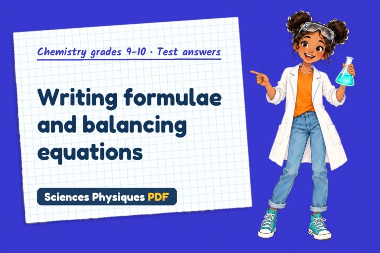 Balancing equations test answers and mark scheme for GCSE chemistry (free PDF download)