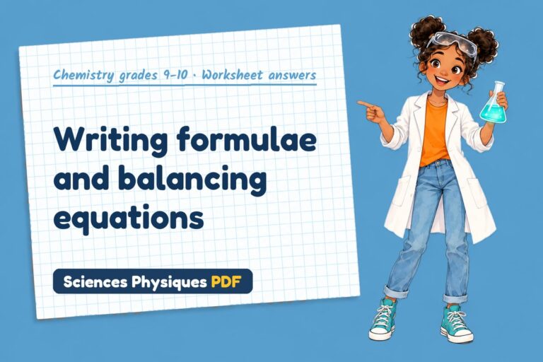 Balancing equations worksheet answers for GCSE chemistry (free PDF download)