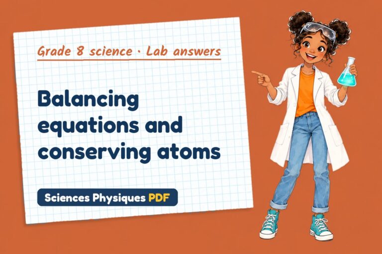 Balancing equations lab answers for grade 8 science (free PDF download)