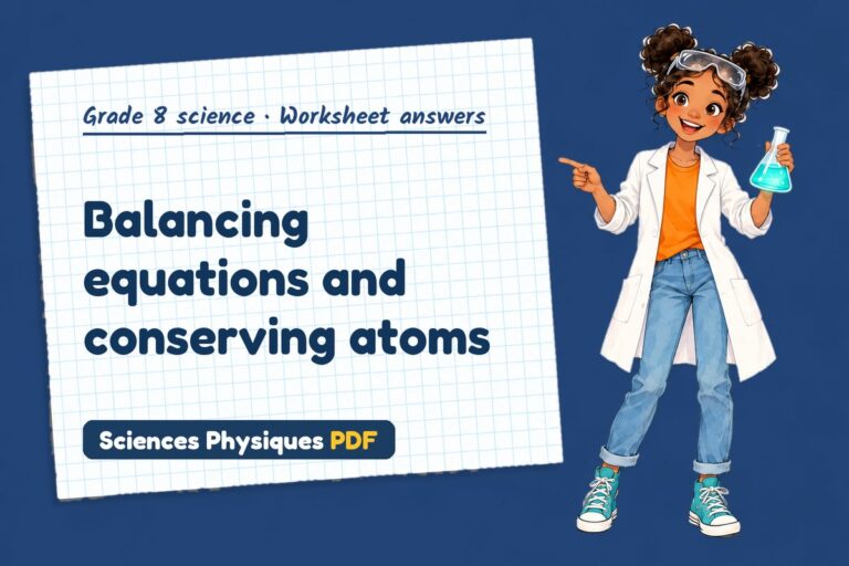 Balancing equations worksheet answers for grade 8 science (free PDF download)