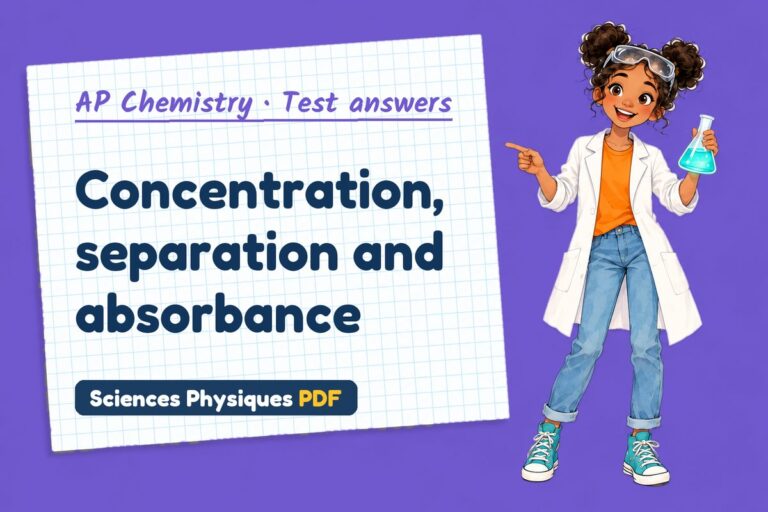 Beer-Lambert law test answers and mark scheme for AP Chemistry (free PDF download)