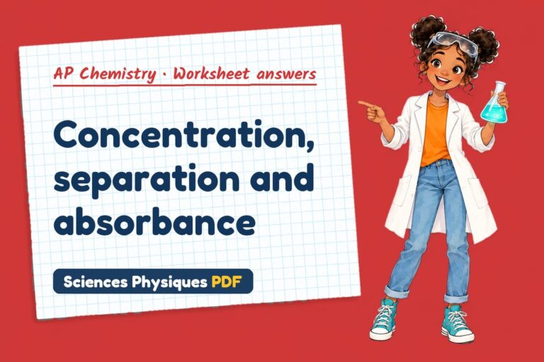 Beer-Lambert law worksheet answers for AP Chemistry (free PDF download)