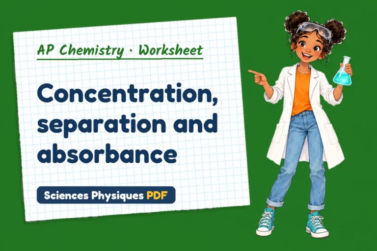 Beer-Lambert law worksheet with answers for AP Chemistry (free PDF download)