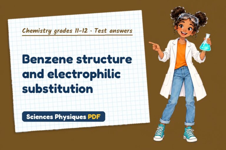 Benzene test answers and mark scheme for A Level chemistry (free PDF download)