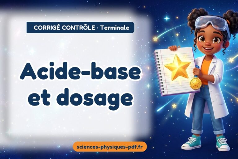 Acide-base et dosage : corrigé du contrôle de sciences physiques terminale – PDF gratuit à télécharger et imprimer