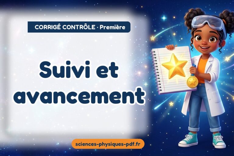 Suivi et avancement : corrigé du contrôle de sciences physiques première – PDF gratuit à télécharger et imprimer
