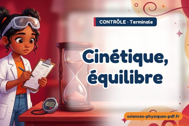 Cinétique, équilibre : contrôle de sciences physiques en terminale – PDF gratuit à télécharger et imprimer