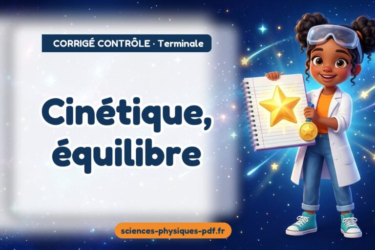 Cinétique, équilibre : corrigé du contrôle de sciences physiques terminale – PDF gratuit à télécharger et imprimer