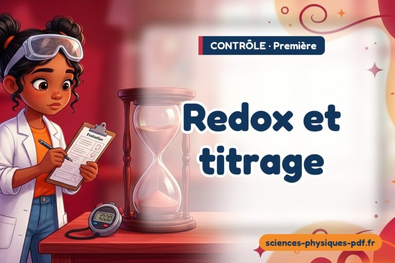 Redox et titrage : contrôle de sciences physiques en première – PDF gratuit à télécharger et imprimer